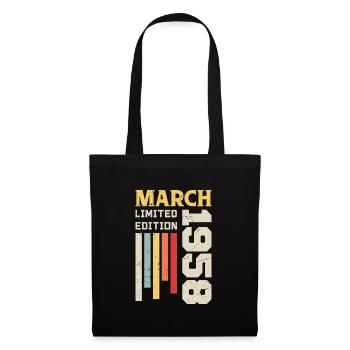 March 1958 - Birthday Gift March 1958 Anniv - Tote Bag - black - Front