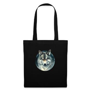 fox wild dog menacing illustration in a circle of glances - Tote Bag - black - Front
