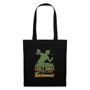 Ping Pong Spruch Geschenk Sport Geschenkidee - Stoffbeutel - Schwarz - Vorne