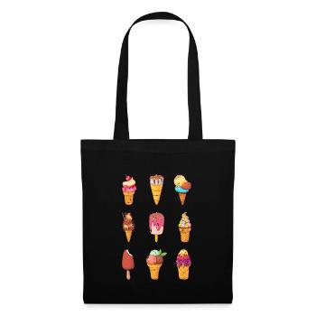 Retro Vintage Grunge Style Eis - Stoffbeutel - Schwarz - Vorne