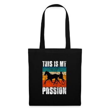 This is my Passion Trabrennen Trabreiten Retro - Stoffbeutel - Schwarz - Vorne