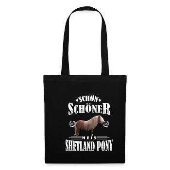Schön Schöner Mein Shetland Pony - Stoffbeutel - Schwarz - Vorne