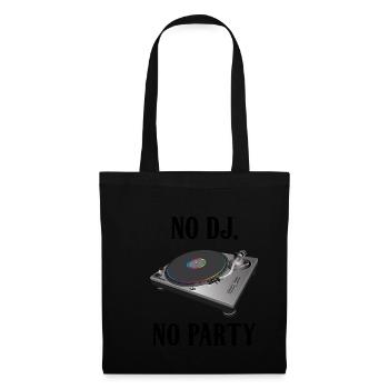 No DJ No Party Retro Platine - Sac en tissu - noir - Devant