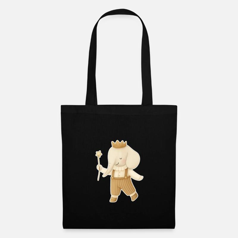 Royal elephant in overalls - Tote Bag - black