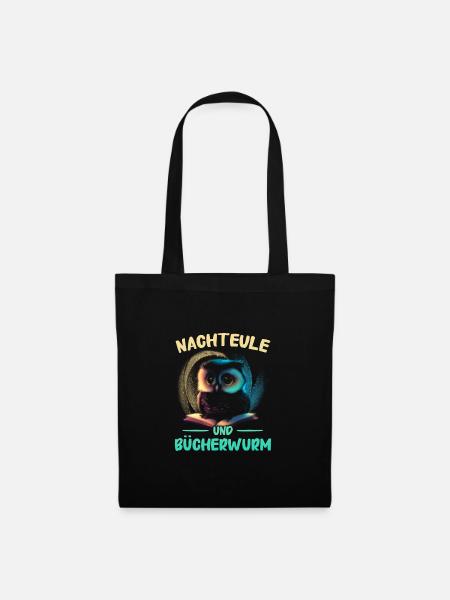 Nachteule Eule Eulen Vogel - Stoffbeutel - Schwarz