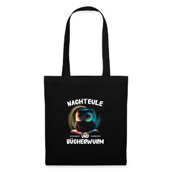 Nachteule Eule Eulen Vogel - Stoffbeutel - Schwarz - Vorne