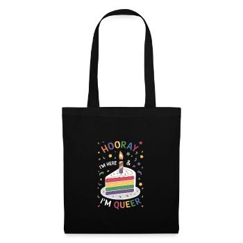 Birthgay Gay Pride Flag Mois de la fierté Egalité des droits - Sac en tissu - noir - Devant
