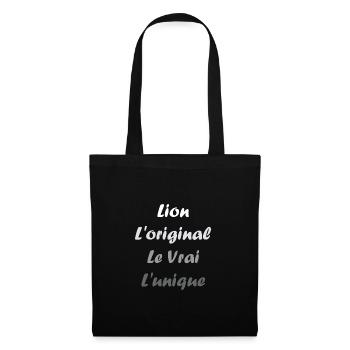 lion - Sac en tissu - noir - Devant