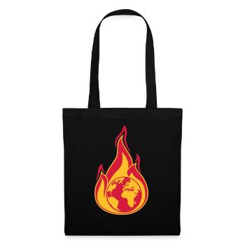 planet erde on fire heimat klimawandel globale erw - Stoffbeutel - Schwarz - Vorne