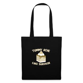 Tummy Ache Cake Survivor Funny Favorite Food - Tote Bag - black - Front