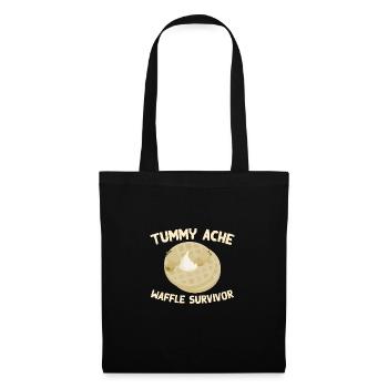 Tummy Ache Waffle Survivor Funny Favorite Food - Tote Bag - black - Front