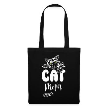 Cat Mom - Stoffbeutel - Schwarz - Vorne