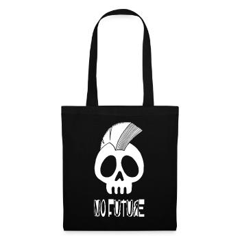 White punk skull - Tote Bag - black - Front