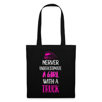 Conductrice de camion routier - Sac en tissu - noir - Devant