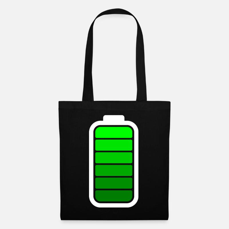 FULL BATTERY - White - Tote Bag - black