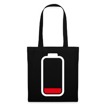LOW BATTERY - White - Tote Bag - black - Front