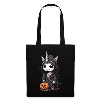 Kawaii Halloween Unicorn Grim Reaper Design - Tote Bag - black - Front