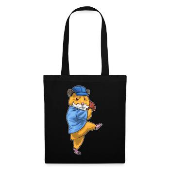 Hamster Baseball Gant de Baseball - Sac en tissu - noir - Devant