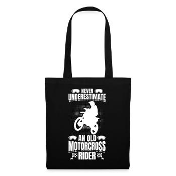 Never Underestimate Old Motocross Rider - Stoffbeutel - Schwarz - Vorne