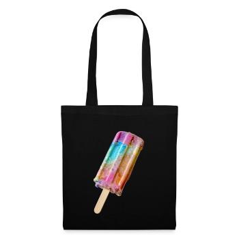 Eis am Stil Regenbogen - Stoffbeutel - Schwarz - Vorne
