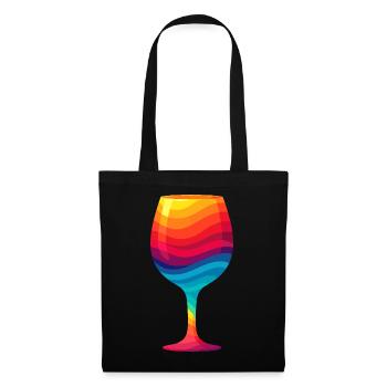 Verre à vin coloré - Sac en tissu - noir - Devant