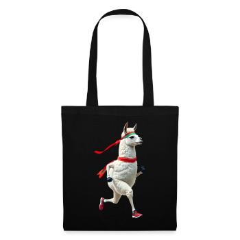 Lama avec bandeau jogging - Sac en tissu - noir - Devant