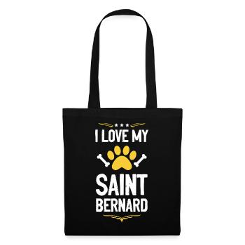 Ich liebe meinen Saint Bernard - Stoffbeutel - Schwarz - Vorne