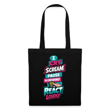 Anime-fangirl Schreit Anime-reaktion - Stoffbeutel - Schwarz - Vorne