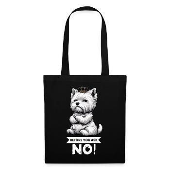 Avant de demander Westie, terrier des Highlands de l’Ouest - Sac en tissu - noir - Devant