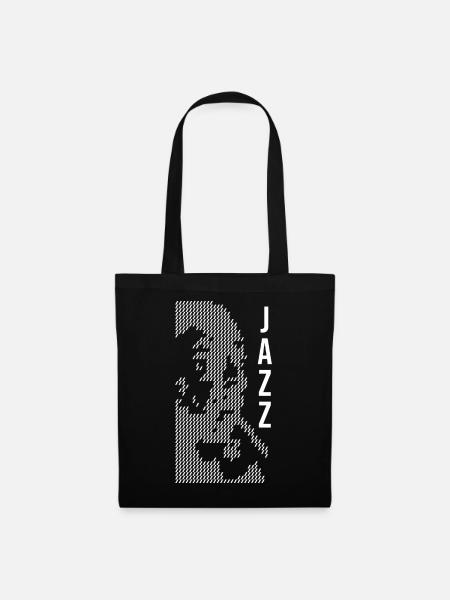 Jazz-Halbton-Porträt - Stoffbeutel - Schwarz