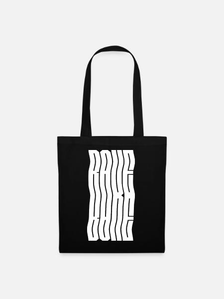 Rave Wavy Typografie-Design - Stoffbeutel - Schwarz