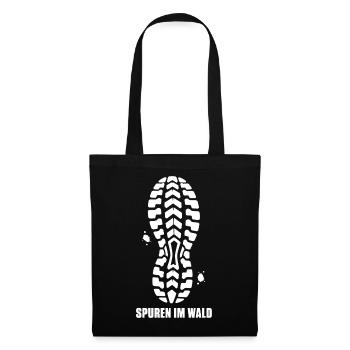 Spurem Im Wald – Trail Running Schuh Sohle Spruch - Stoffbeutel - Schwarz - Vorne