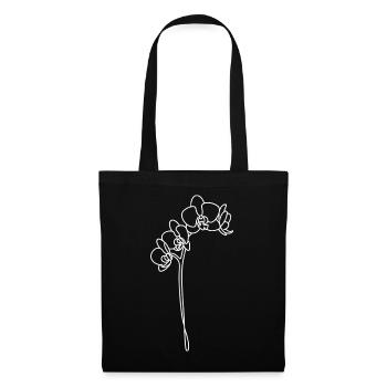 Orchid lines in white - Tote Bag - black - Front