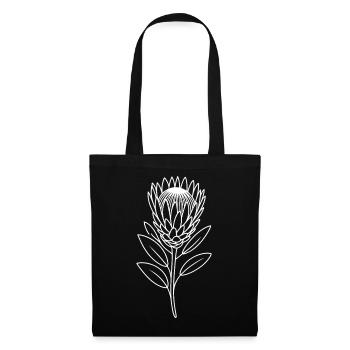 Art en ligne Protea sur tissu - Sac en tissu - noir - Devant
