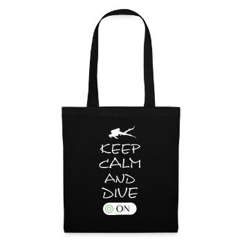 Keep Calm and Dive – Taucher Motiv - Stoffbeutel - Schwarz - Vorne