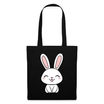 Kleiner Baby-Hase - Stoffbeutel - Schwarz - Vorne
