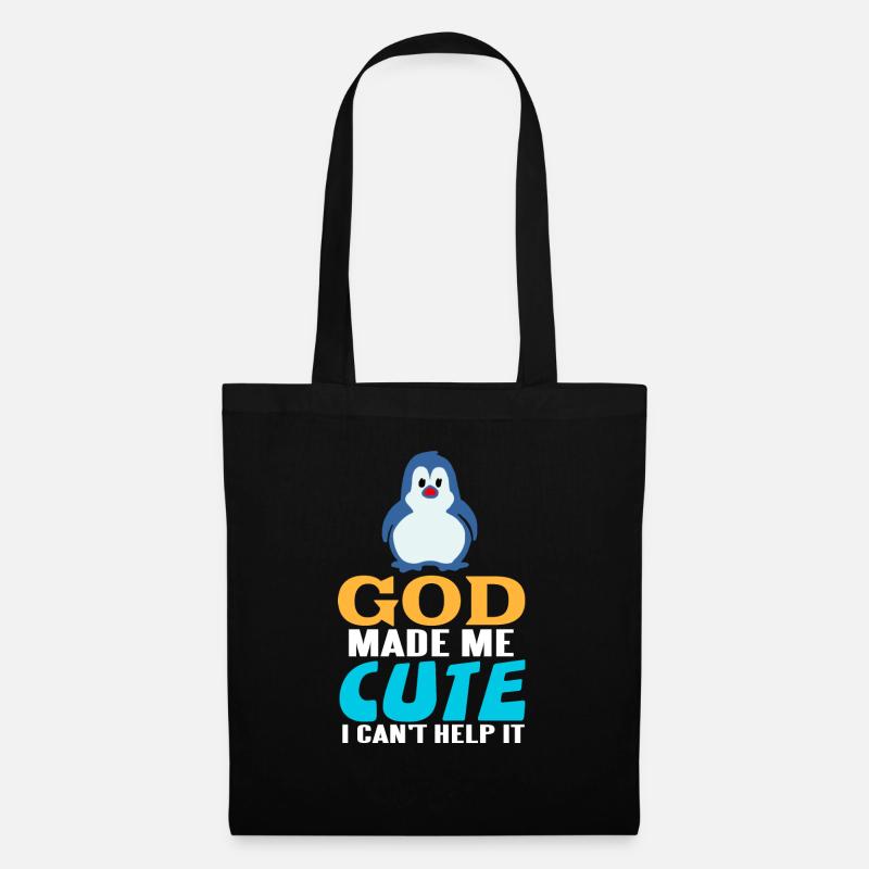 God Made Me Cute I Can't Help It Retro Newborn - Stoffbeutel - Schwarz