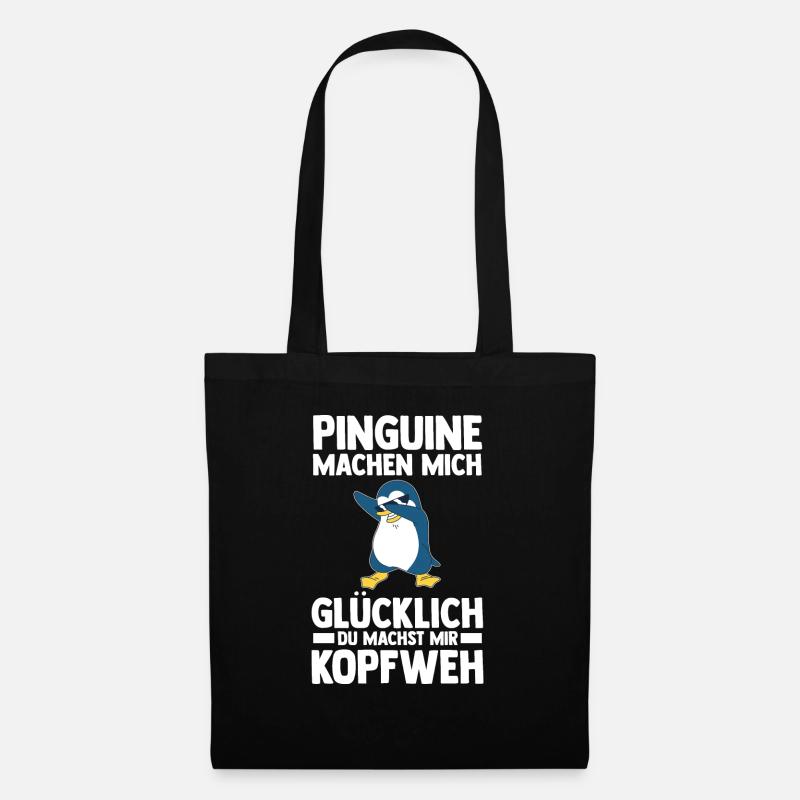 Tiermotiv Pinguin - Stoffbeutel - Schwarz