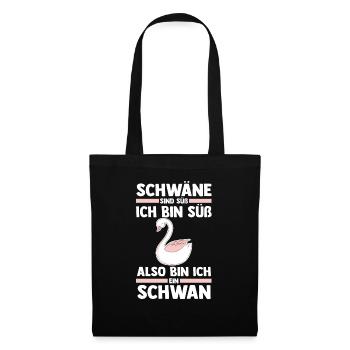 Schwan - Stoffbeutel - Schwarz - Vorne