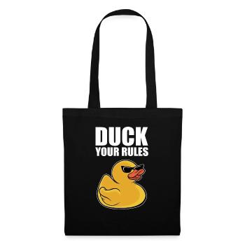 Funny Duckling Cool Rubber Duck Your Rules - Stoffbeutel - Schwarz - Vorne