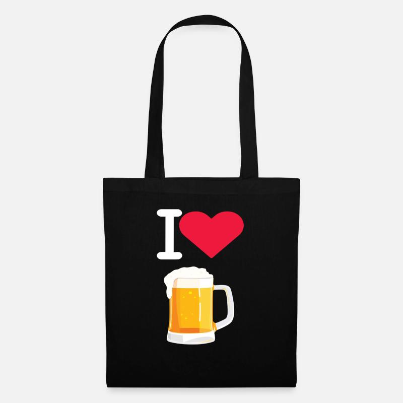 I Liebe Bier - Stoffbeutel - Schwarz