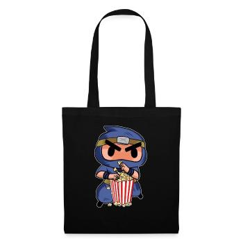 Popcorn Ninja Enfants Drôle de théâtre Cinéma Snack Movi - Sac en tissu - noir - Devant