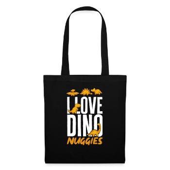 Dino Nuggets Dinosaurier Chicken Nuggets - Stoffbeutel - Schwarz - Vorne