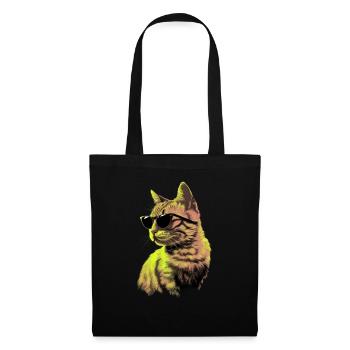 Sonnenbrille für Japanese Bobtail-Katzen Geschenk - Stoffbeutel - Schwarz - Vorne