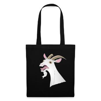 Crazy funny goat cry animal horns teeth - Tote Bag - black - Front