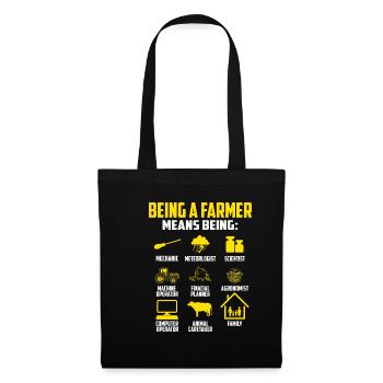 Farmer Family Animal Agriculture Mechanics Trak - Tote Bag - black - Front