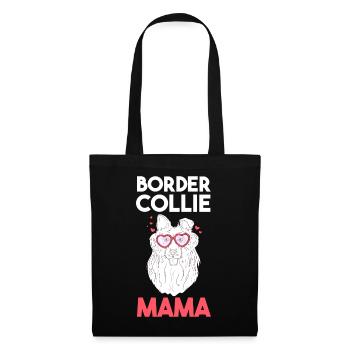 Hund Border Collie Mama - Stoffbeutel - Schwarz - Vorne