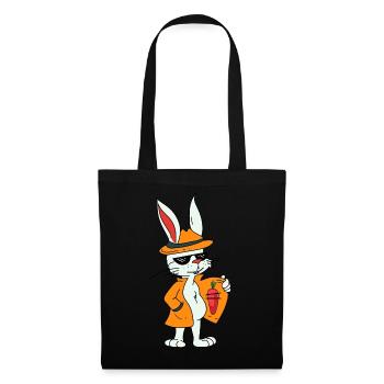 Lapin Rongeur Carotte Carottes Faim Vitamines Collation - Sac en tissu - noir - Devant