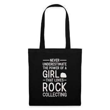 Un collectionneur de roches ne sous-estime jamais une fille - Sac en tissu - noir - Devant