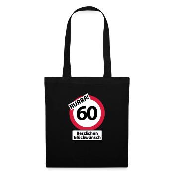 Hurrah 60 Anniversaire - Félicitations | - Sac en tissu - noir - Devant